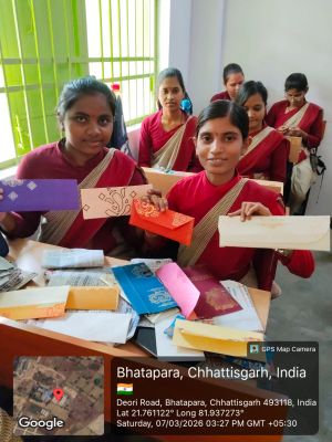 साप्ताहिक गतिविधि के अंतर्गत स्वरोजगार हेतु लिफाफा निर्माण प्रशिक्षण दिनांक 07 -03-2026 